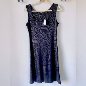 Mesmerize textured relief striped black mini dress